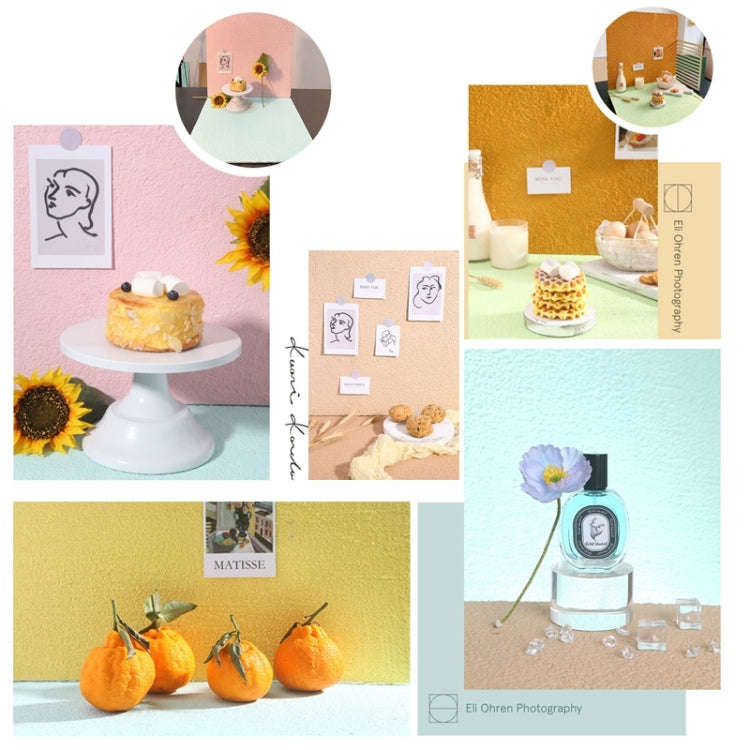 80 x 60cm PVC Backdrop Board Coarse Sand Texture Cement Photography Backdrop Board(Light Apricot)