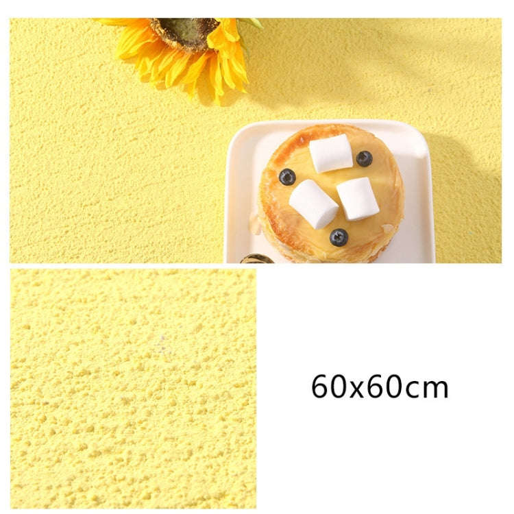60 x 60cm PVC Backdrop Board Coarse Sand Texture Cement Photography Backdrop Board(Light Yellow)