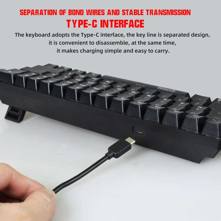 HXSJ V900 61 Keys Cool Lighting Effect Mechanical Wired Keyboard(Black)