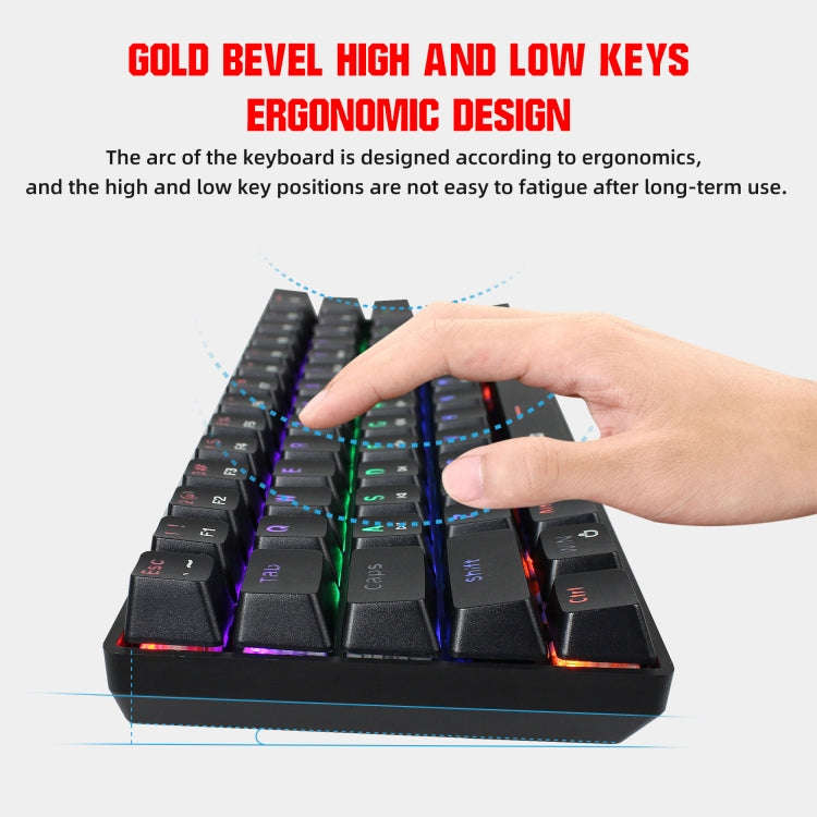 HXSJ V900 61 Keys Cool Lighting Effect Mechanical Wired Keyboard(Black)