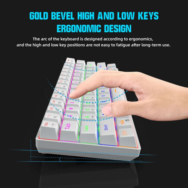 HXSJ V900 61 Keys Cool Lighting Effect Mechanical Wired Keyboard(White)