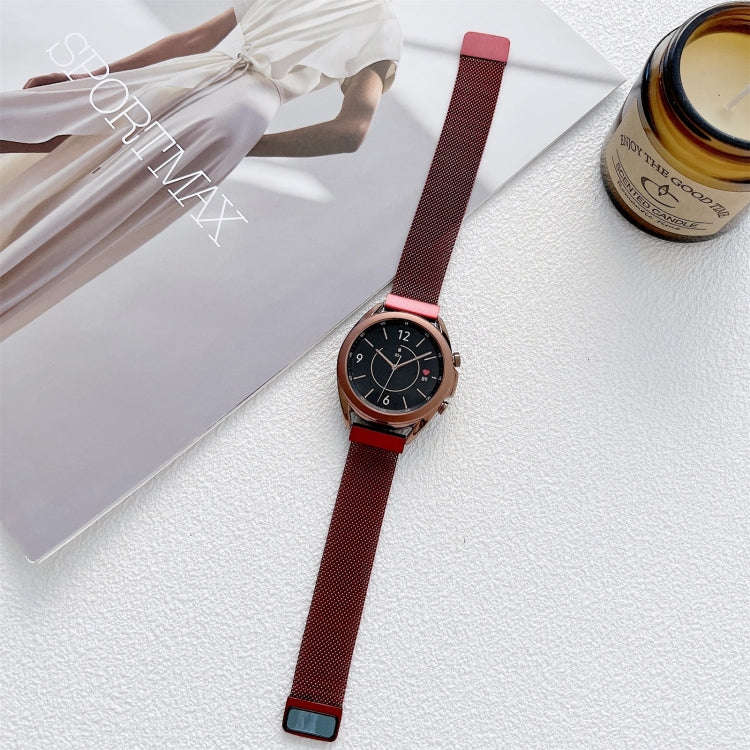 20mm Two Sections Milan Steel Watch Band(Red)