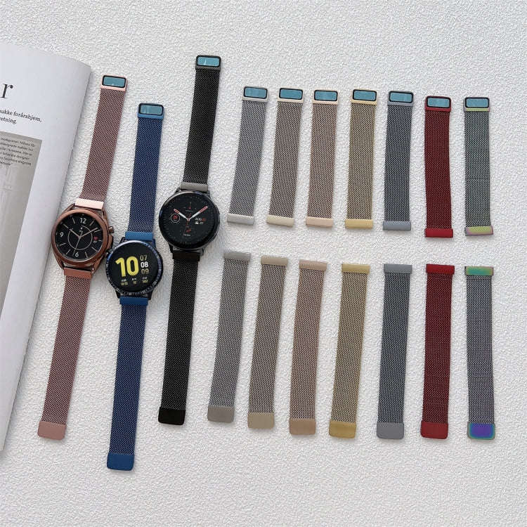 20mm Two Sections Milan Steel Watch Band(Blue)