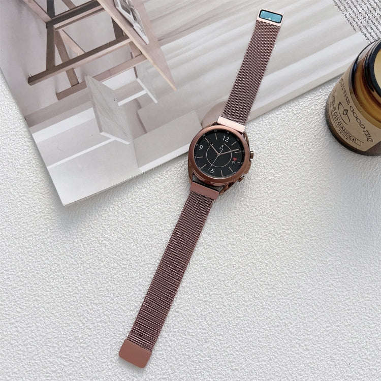22mm Two Sections Milan Steel Watch Band(Rose Pink)