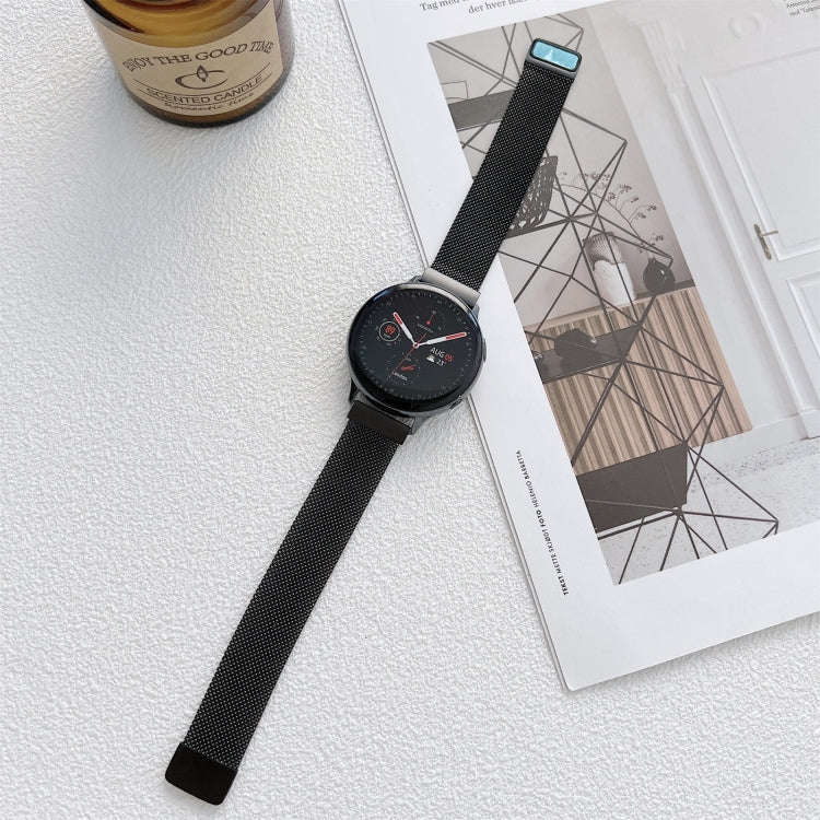 22mm Two Sections Milan Steel Watch Band(Black)