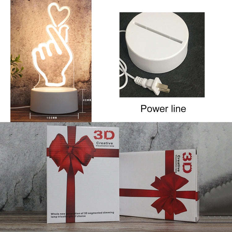 White Base Creative 3D Tricolor LED Decorative Night Light, Button Plug Version, Shape:Jellyfish(...