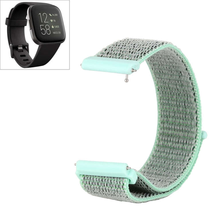 For Fitbit Versa / Versa 2 Nylon Watch Band with Hook and Loop Fastener(Green Gray)