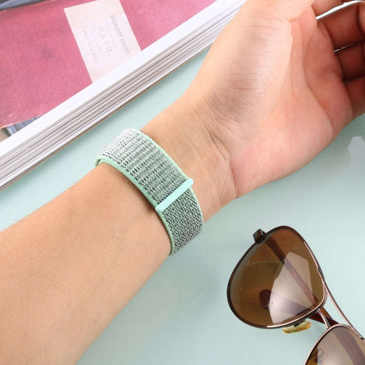 For Fitbit Versa / Versa 2 Nylon Watch Band with Hook and Loop Fastener(Green Gray)