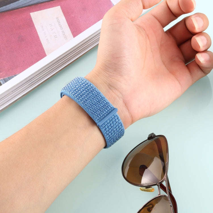 For Fitbit Versa / Versa 2 Nylon Watch Band with Hook and Loop Fastener(Blue)