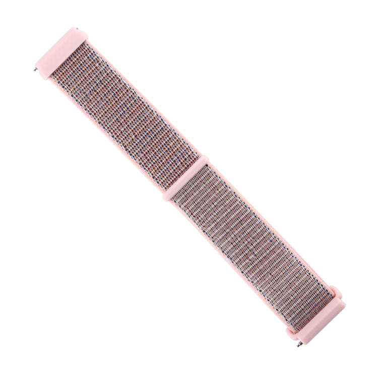 For Fitbit Versa / Versa 2 Nylon Watch Band with Hook and Loop Fastener(Pink)