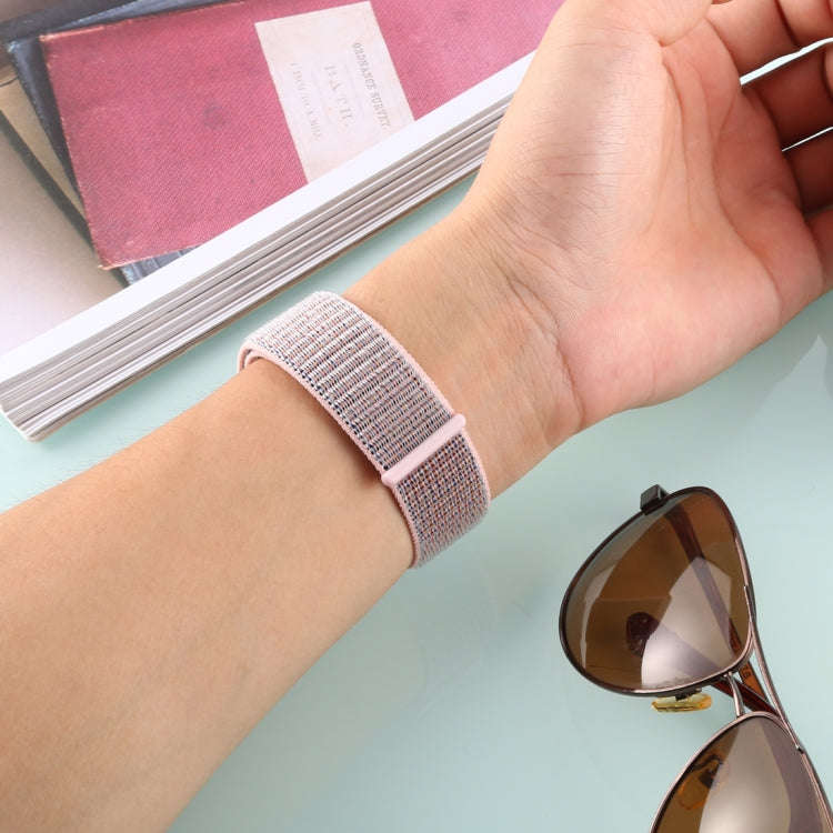 For Fitbit Versa / Versa 2 Nylon Watch Band with Hook and Loop Fastener(Pink)