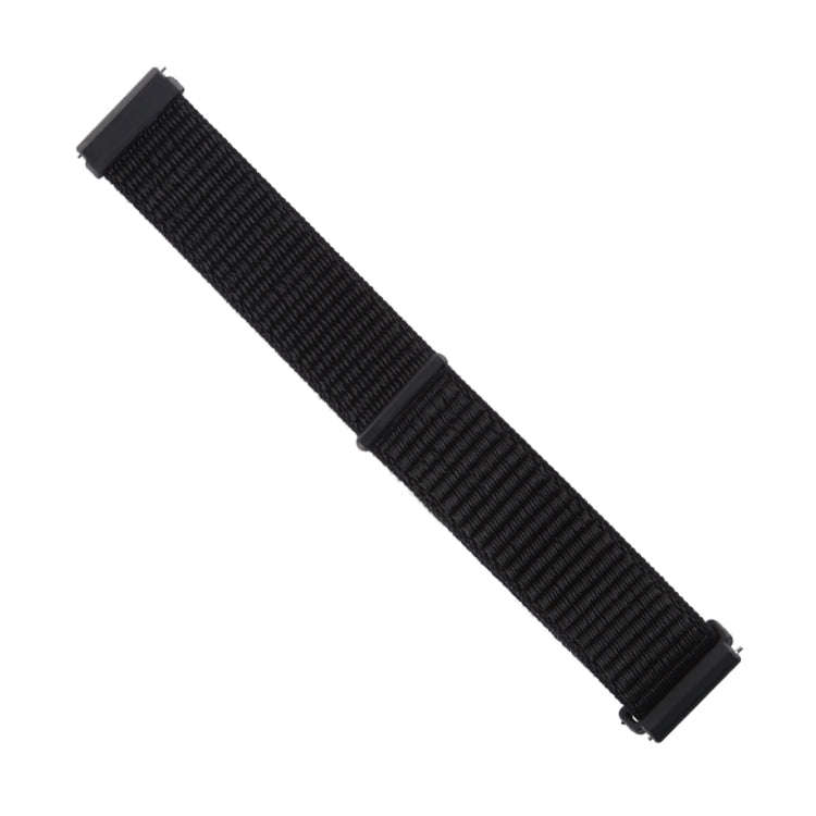 For Fitbit Versa / Versa 2 Nylon Watch Band with Hook and Loop Fastener(Black)