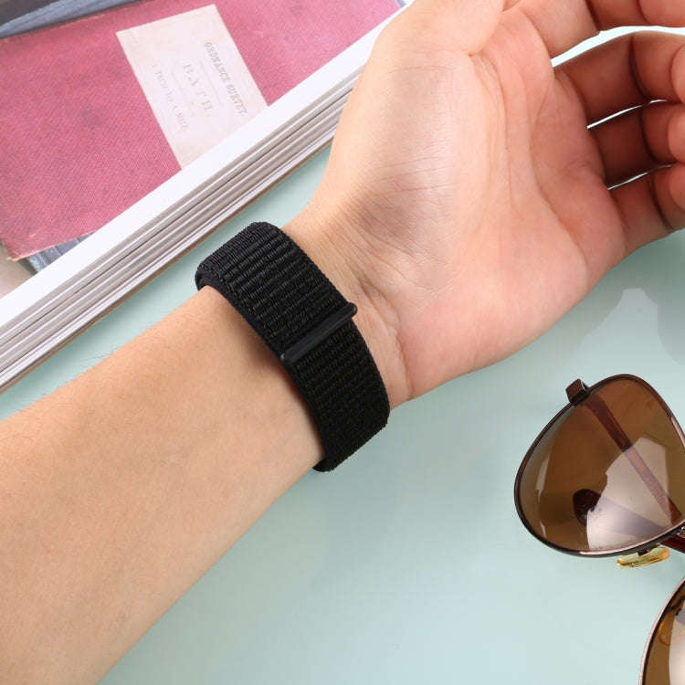 For Fitbit Versa / Versa 2 Nylon Watch Band with Hook and Loop Fastener(Black)
