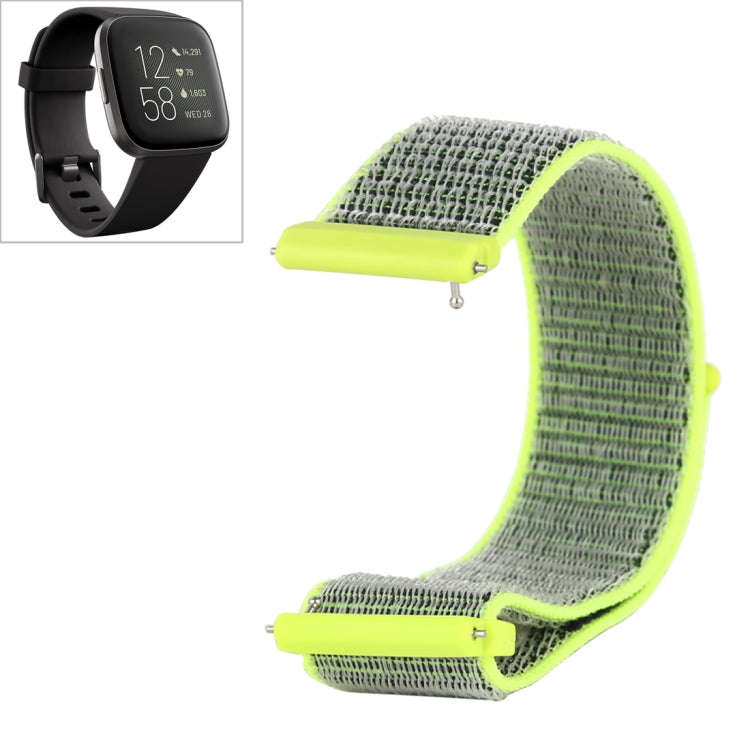 For Fitbit Versa / Versa 2 Nylon Watch Band with Hook and Loop Fastener(Yellow Black)