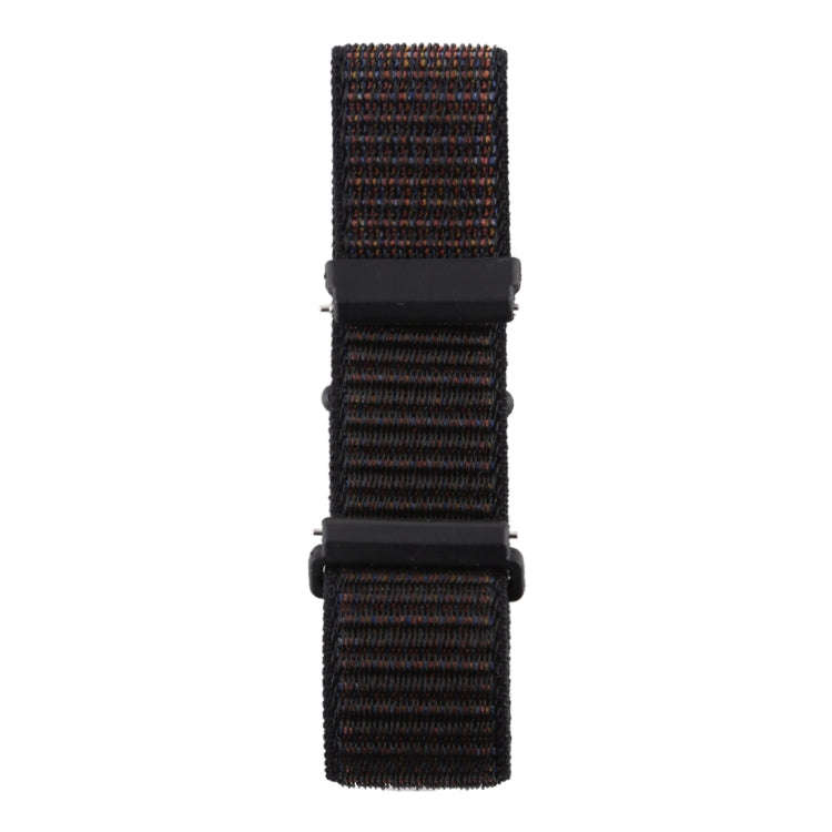 For Fitbit Versa / Versa 2 Nylon Watch Band with Hook and Loop Fastener(Black Brown)