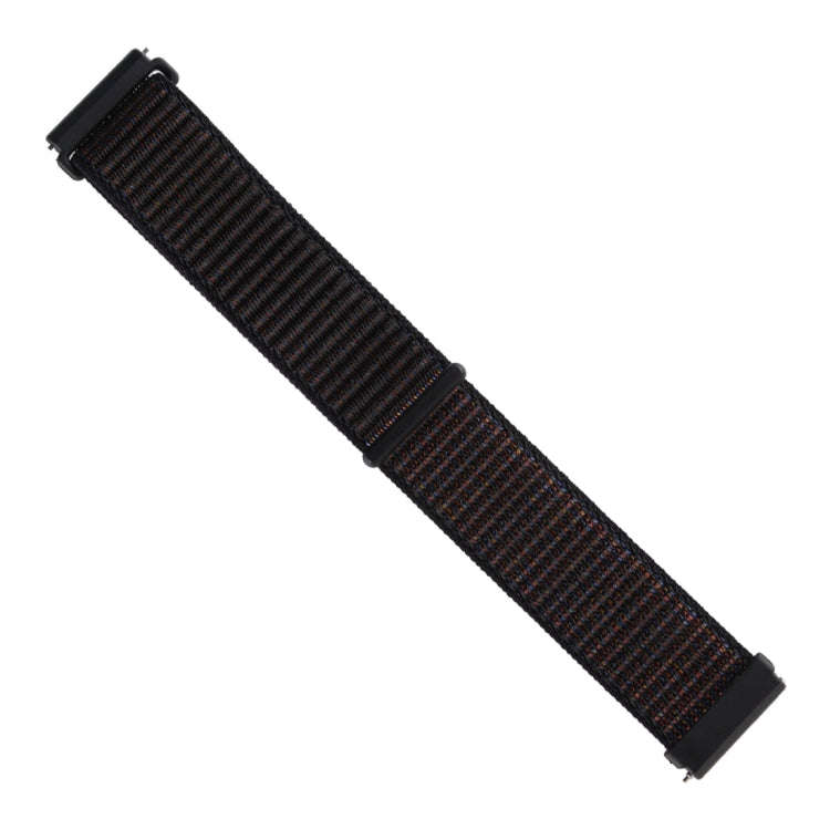 For Fitbit Versa / Versa 2 Nylon Watch Band with Hook and Loop Fastener(Black Brown)