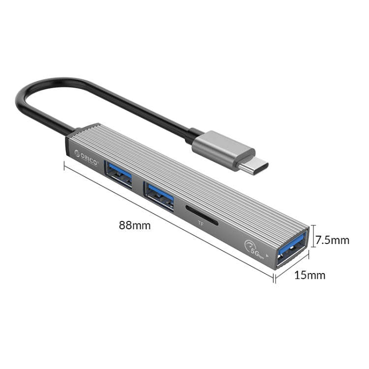 ORICO AH-12F 4 In 1 Type-C / USB-C to USB 3.0 HUB Docking Station(Grey)