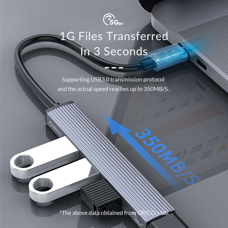 ORICO AH-12F 4 In 1 Type-C / USB-C to USB 3.0 HUB Docking Station(Grey)