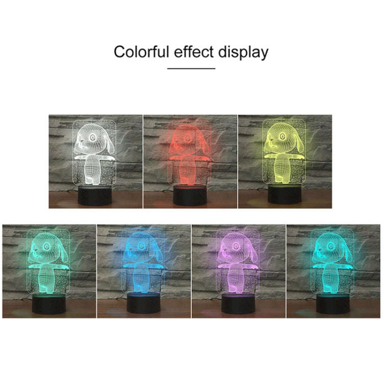Black Base Creative 3D LED Decorative Night Light, USB with Touch Button Version, Pattern:Cute Dog 6