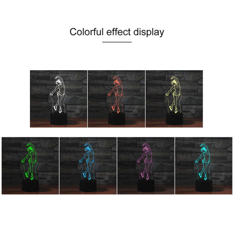 Black Base Creative 3D LED Decorative Night Light, USB with Touch Button Version, Pattern:Ice Ska...