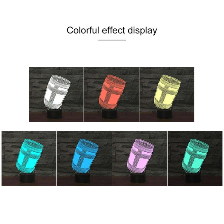 Black Base Creative 3D LED Decorative Night Light, Powered by USB and Battery, Pattern:Wine Barrel