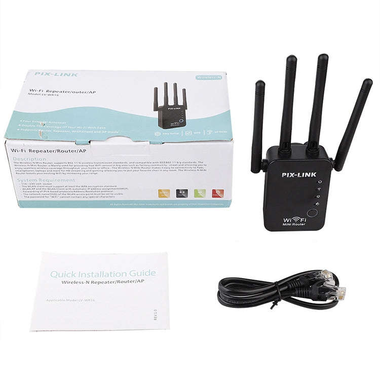 Wireless Smart WiFi Router Repeater with 4 WiFi Antennas, Plug Specification:EU Plug(White)