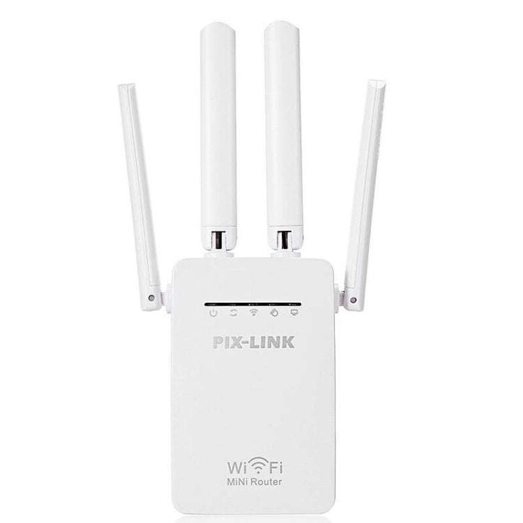 Wireless Smart WiFi Router Repeater with 4 WiFi Antennas, Plug Specification:UK Plug(White)