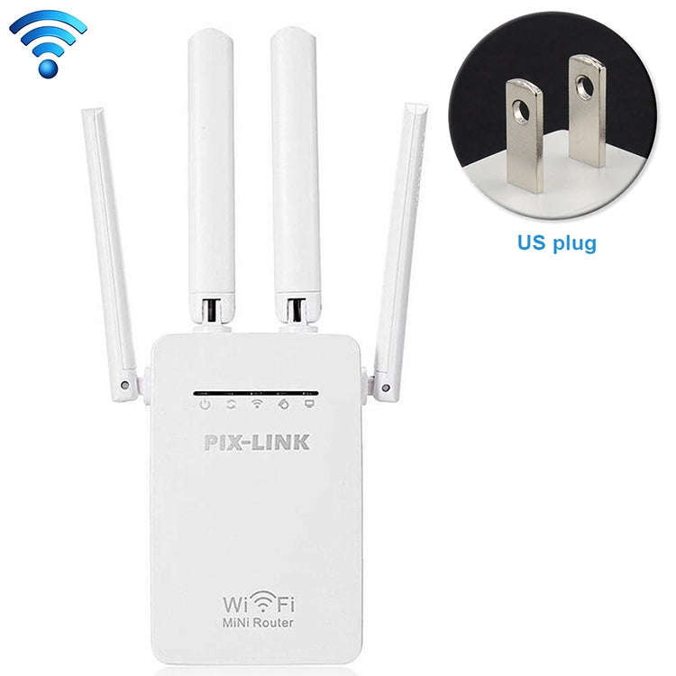 Wireless Smart WiFi Router Repeater with 4 WiFi Antennas, Plug Specification:US Plug(White)