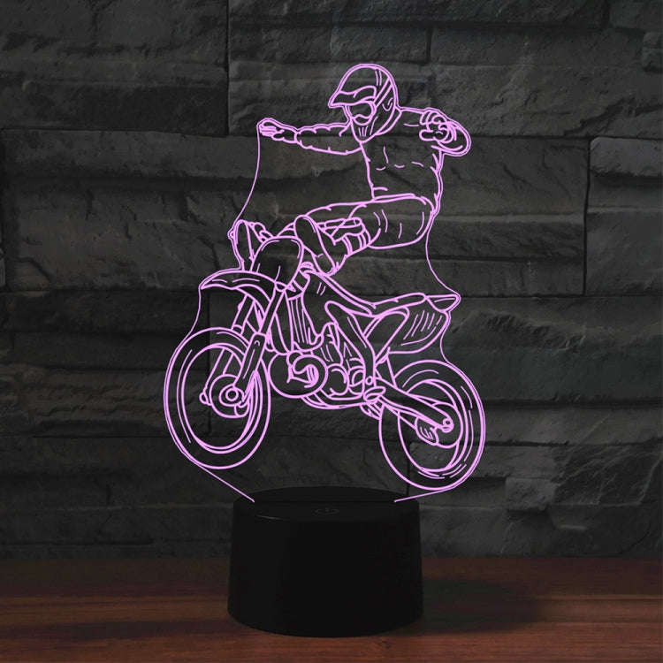 Black Base Creative 3D LED Decorative Night Light, Rechargeable with Touch Button, Pattern:Motorc...