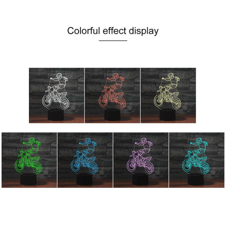 Black Base Creative 3D LED Decorative Night Light, Rechargeable with Touch Button, Pattern:Motorc...