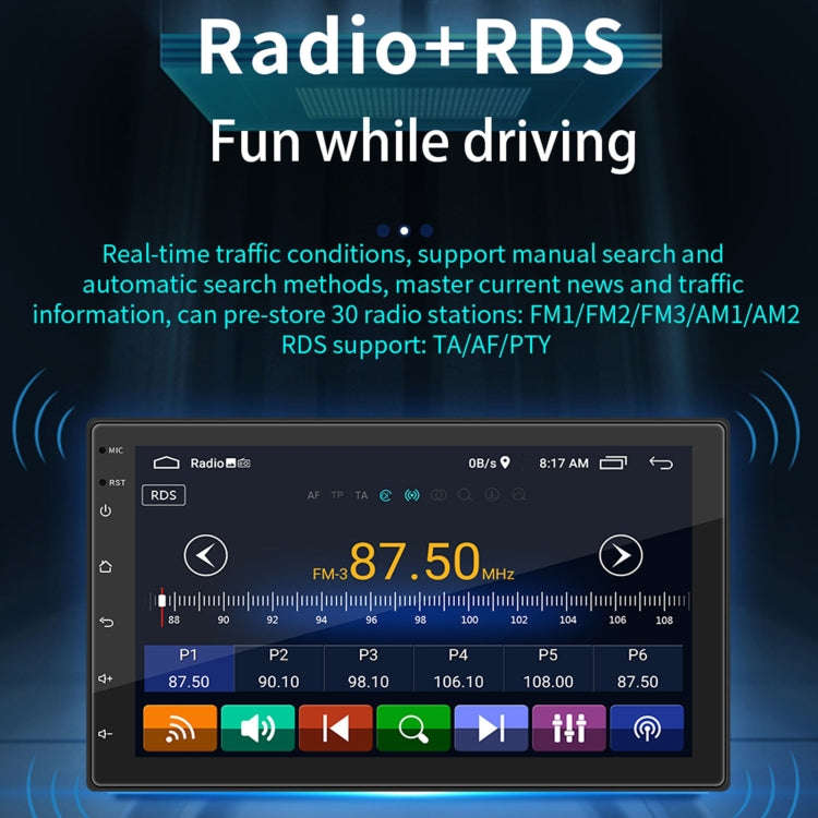 S-072A 7 inch IPS Screen Car Android Player GPS Navigation Bluetooth Touch Radio, Support Mirror ...