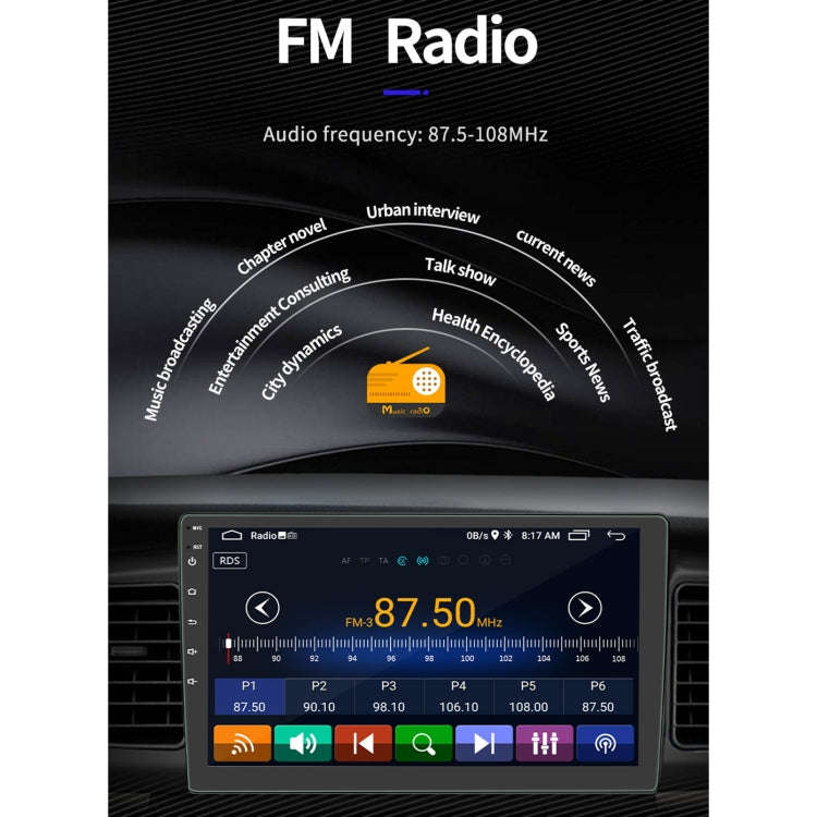 S-9090 9 inch HD Screen Car Android Player GPS Navigation Bluetooth Touch Radio, Support Mirror L...