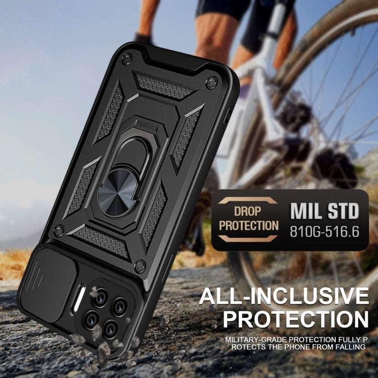 For OPPO A93 5G / A74 5G / A54 5G Sliding Camera Cover Design TPU+PC Phone Protective Case(Black)