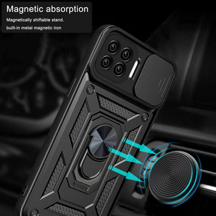 For OPPO A93 5G / A74 5G / A54 5G Sliding Camera Cover Design TPU+PC Phone Protective Case(Black)