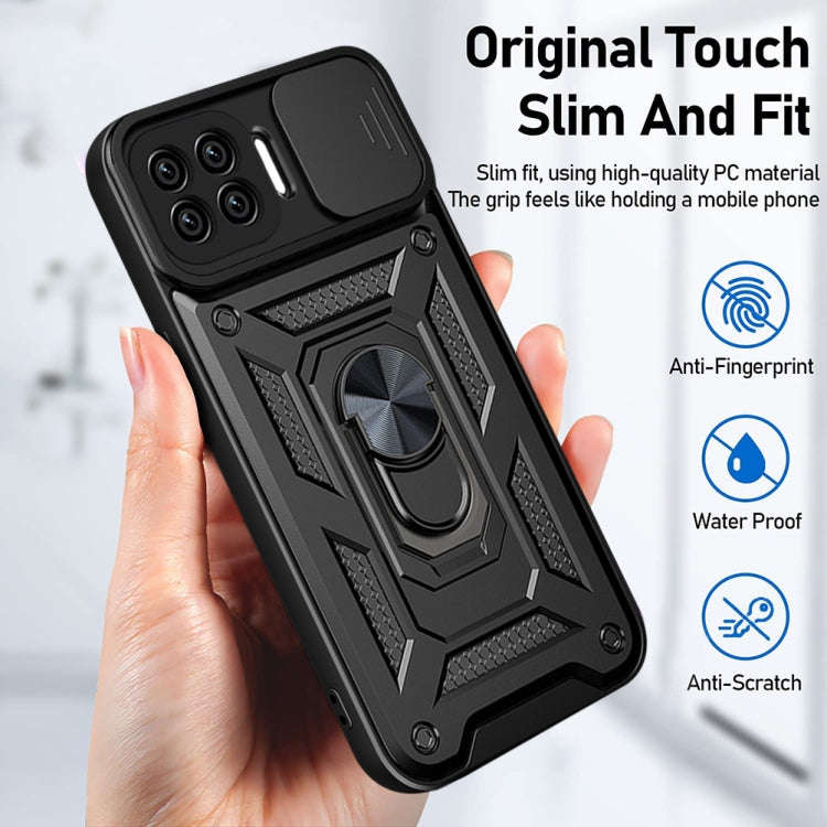 For OPPO A93 5G / A74 5G / A54 5G Sliding Camera Cover Design TPU+PC Phone Protective Case(Black)