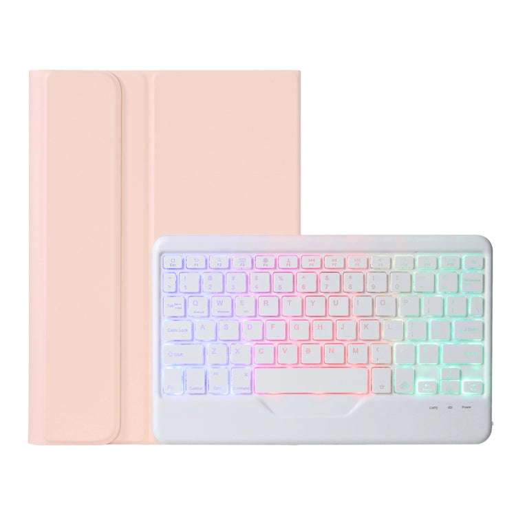 AHV7-BS Lambskin Texture Tri-color Backlight Bluetooth Keyboard Leather Tablet Case For Honor Pad...