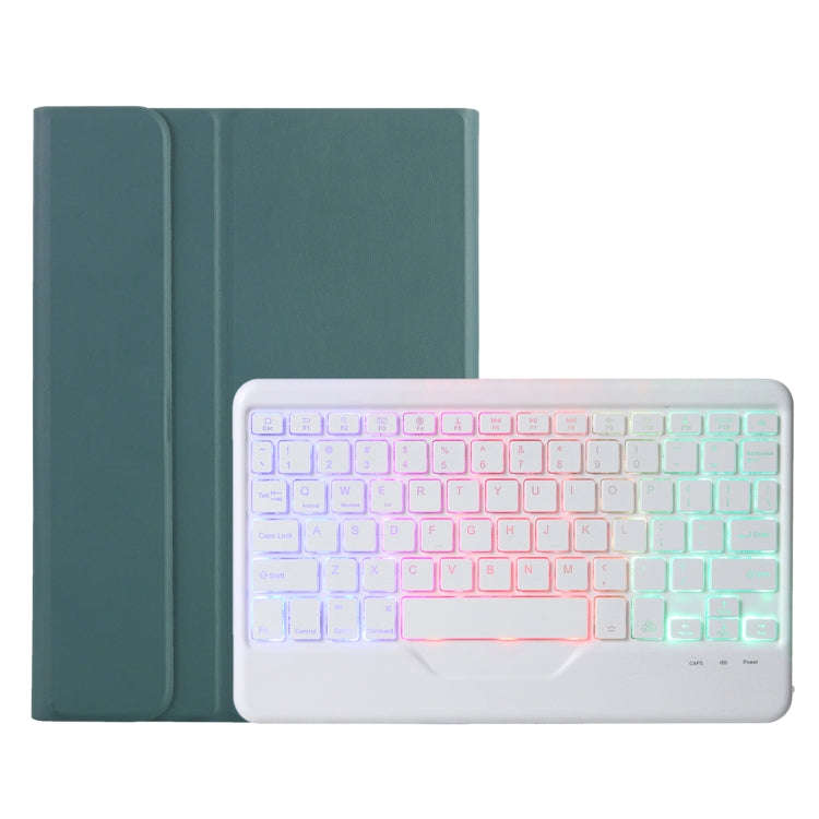 AHV7-BS Lambskin Texture Tri-color Backlight Bluetooth Keyboard Leather Tablet Case For Honor Pad...