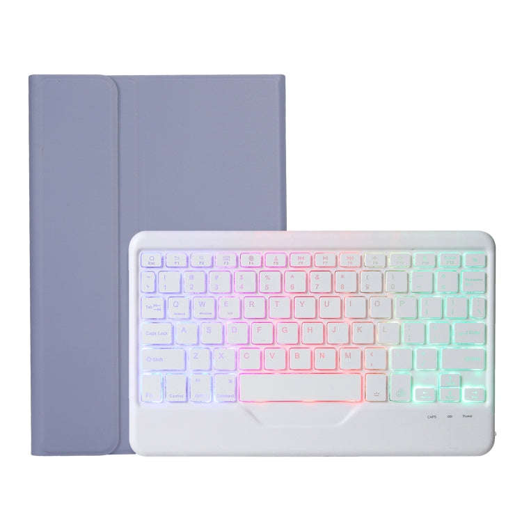 AHV7-BS Lambskin Texture Tri-color Backlight Bluetooth Keyboard Leather Tablet Case For Honor Pad...