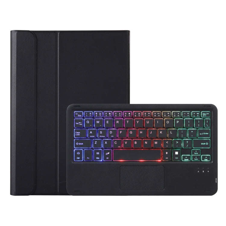 AHV7-AS Lambskin Texture Tri-color Backlight Bluetooth Keyboard Leather Tablet Case with Touchpad...