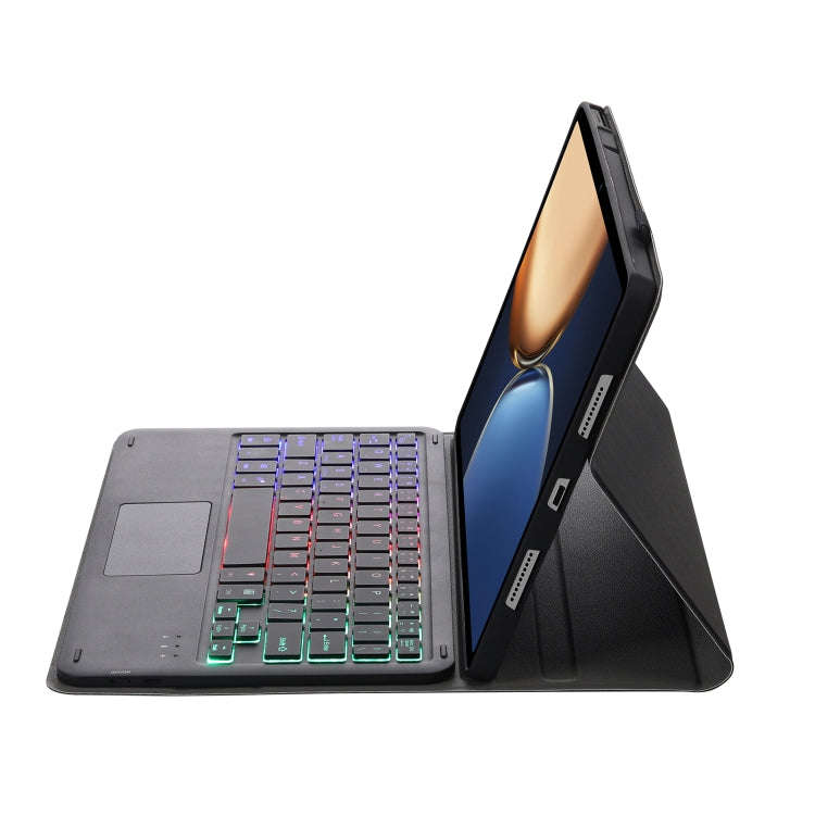 AHV7-AS Lambskin Texture Tri-color Backlight Bluetooth Keyboard Leather Tablet Case with Touchpad...