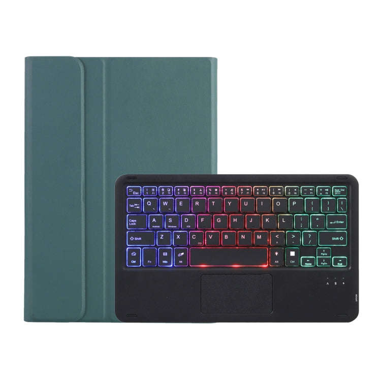 AHV7-AS Lambskin Texture Tri-color Backlight Bluetooth Keyboard Leather Tablet Case with Touchpad...