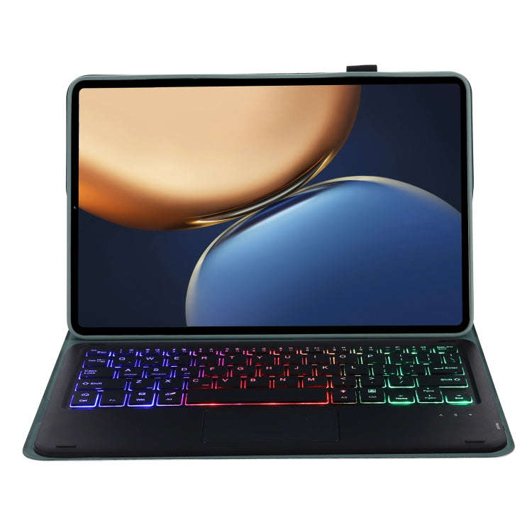 AHV7-AS Lambskin Texture Tri-color Backlight Bluetooth Keyboard Leather Tablet Case with Touchpad...
