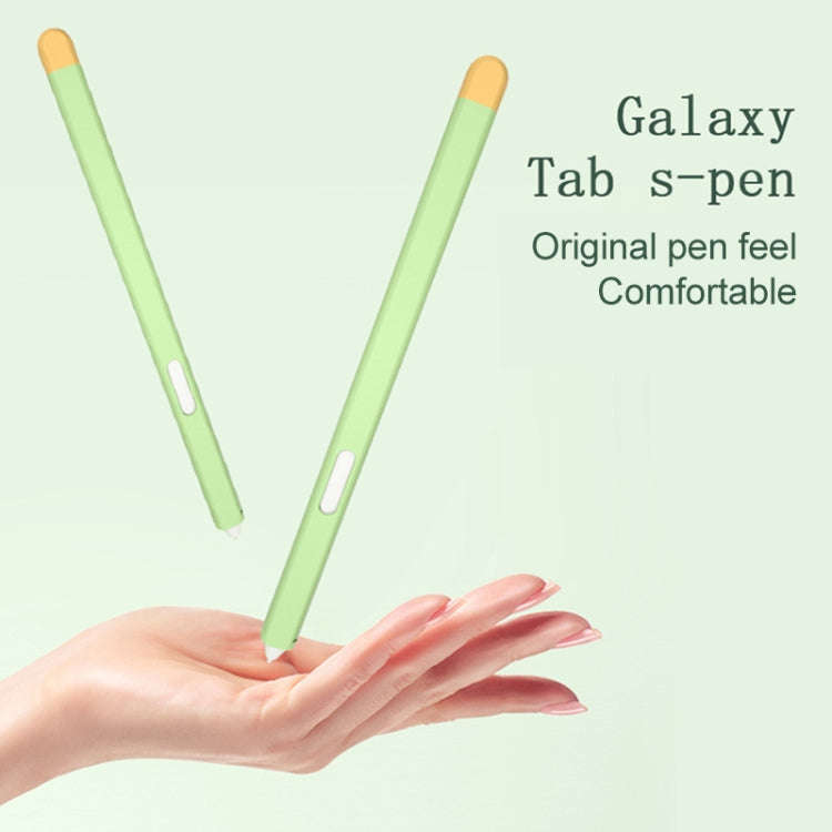 Contrast Color Stylus Pen Protective Case for Samsung Galaxy Tab S Pen(Yellow Green)