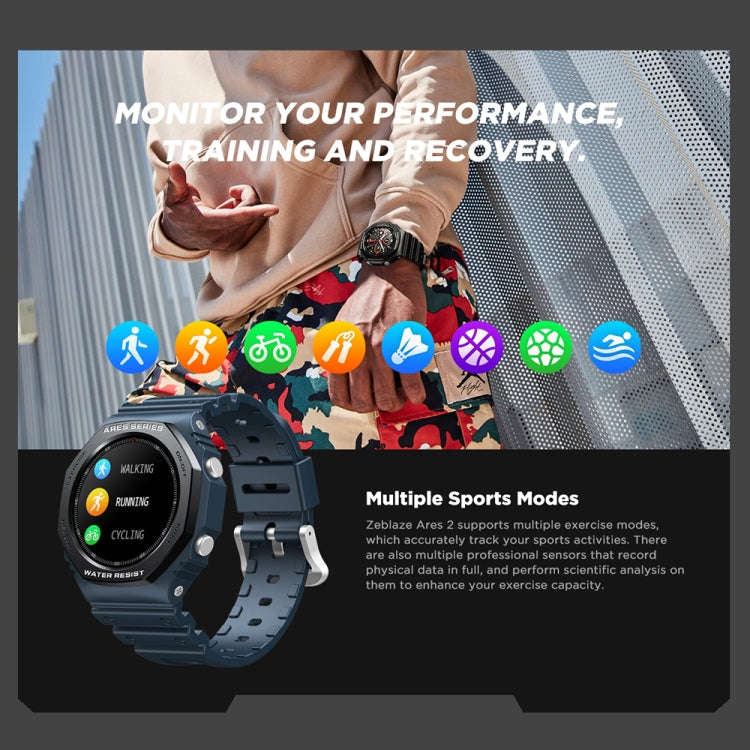 Zeblaze Ares 2 1.09 inch Color Touch Screen 5ATM Waterproof Smart Watch, Support Sleep Monitoring...
