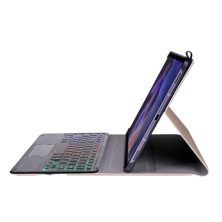 A08-AS Ultra-thin Backlight Bluetooth Keyboard Leather Case with Touchpad For Samsung Galaxy Tab ...