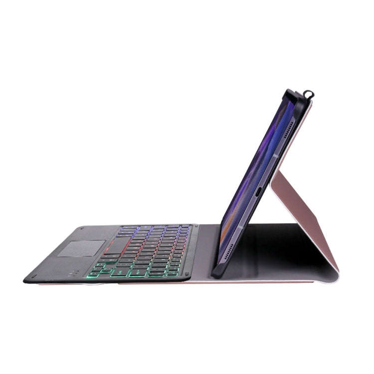 A08-AS Ultra-thin Backlight Bluetooth Keyboard Leather Case with Touchpad For Samsung Galaxy Tab ...