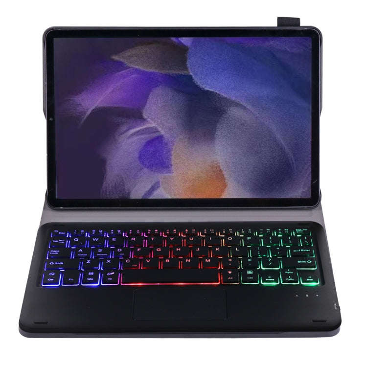 A08-AS Ultra-thin Backlight Bluetooth Keyboard Leather Case with Touchpad For Samsung Galaxy Tab ...