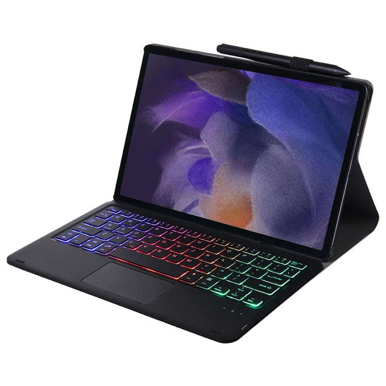 A08-AS Ultra-thin Backlight Bluetooth Keyboard Leather Case with Touchpad For Samsung Galaxy Tab ...