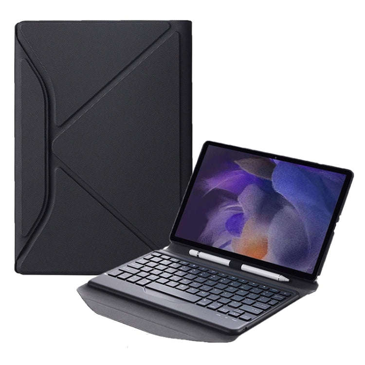 BA08 Diamond Texture Bluetooth Keyboard Leather Case with Triangle Back Support For Samsung Galax...