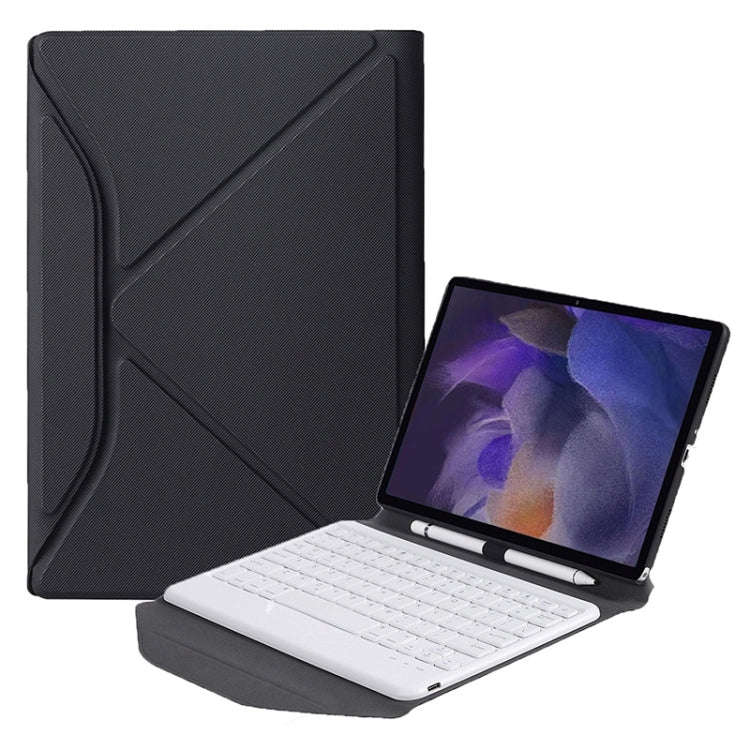 BA08 Diamond Texture Bluetooth Keyboard Leather Case with Triangle Back Support For Samsung Galax...
